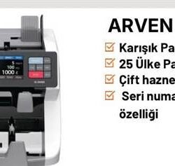 Arven Pro 2500 Yazıcılı Para Sayma Makinesi 25 Ülke