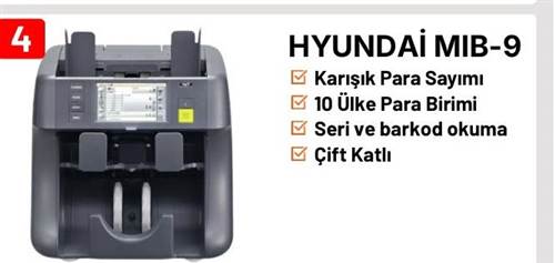 Hyundai MIB-9 (SB-9) 10 Ülke Otomatik Tanımalı Para Sayma Makinesi