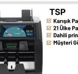 TSP Para Sayma Makinesi 21 Ülke Siyah Yazıcılı